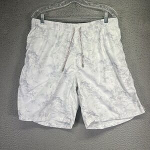 Peter Millar Swim Trunks Mens Large Blue Floral Mesh Lined Stretch Drawstring